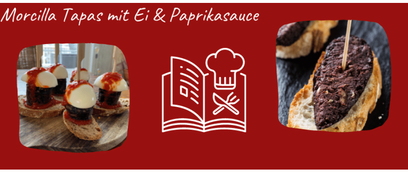Morcilla Tapas mit Ei & Paprikasauce