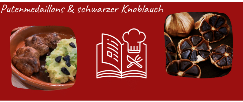 Putenmedaillons mit schwarzen Knoblauch