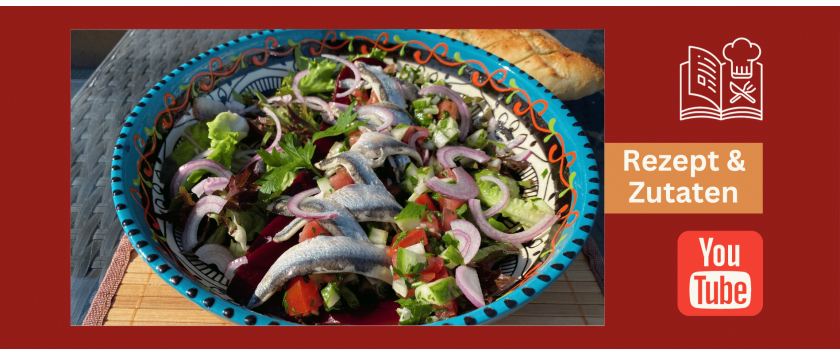 Salat mit Rote Beete und Sardinen