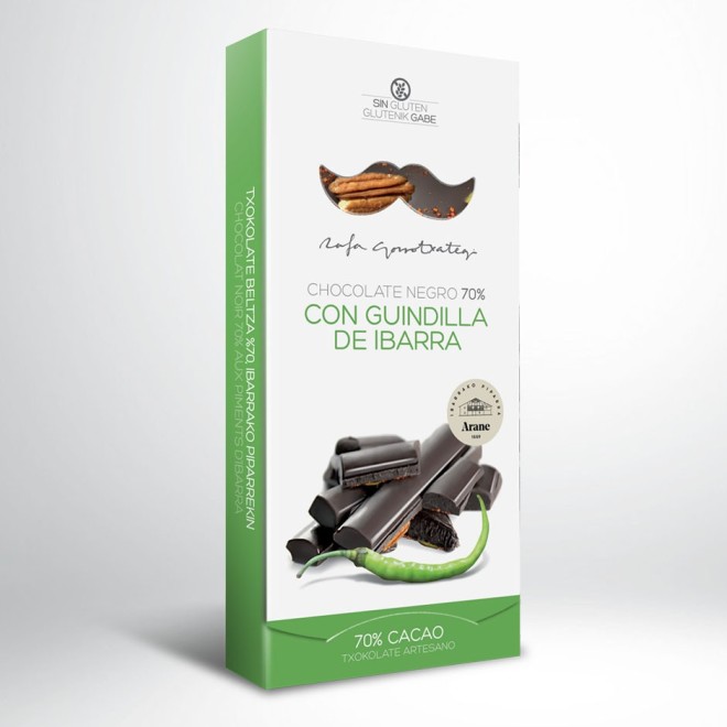 Gorrotxategi - Chocolate Negro 70% con Guindilla de Ibarra