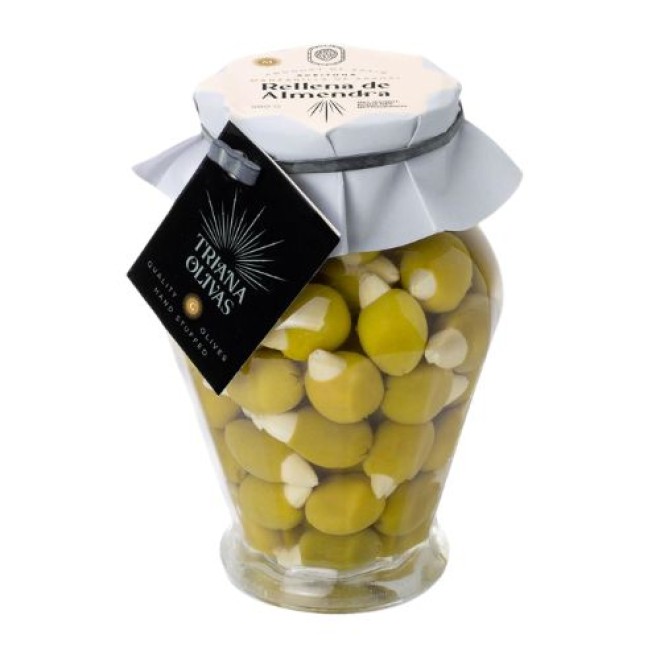 Triana Olivas - Ánfora de aceitunas Manzanilla con almendra