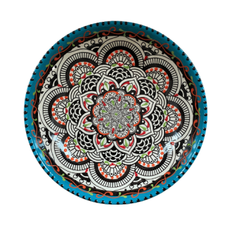 Große Schale - Gazania - Turquesa Blanco