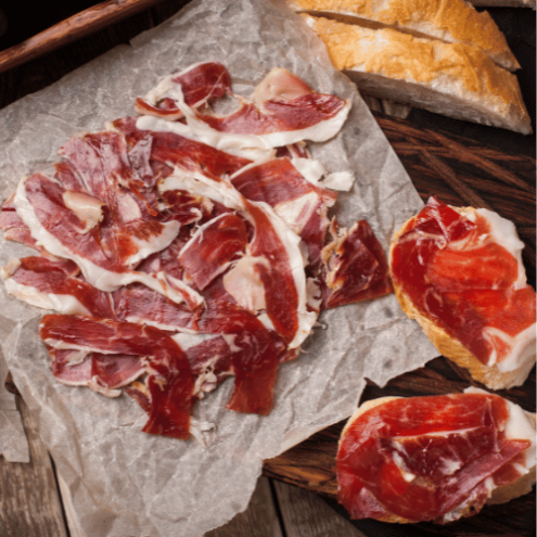 Simon Martin - Jamon de Iberico - Bellota 50% - Etiqueta Roja - in feinen Scheiben