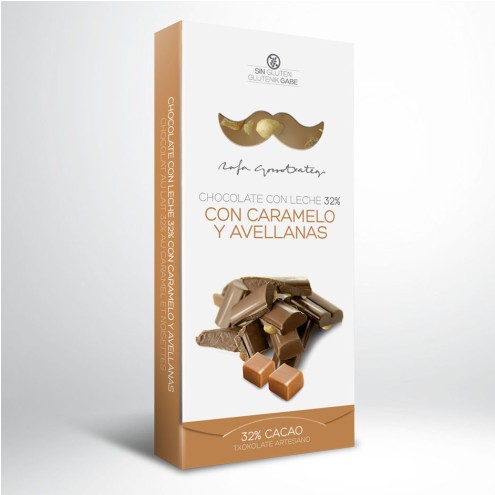 Gorrotxategi - Chocolate con Leche 32% con Caramelo y Avellanas