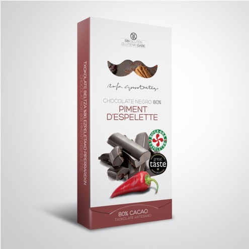Gorrotxategi - Chocolate Negro 80% con Piment D´ Espelette