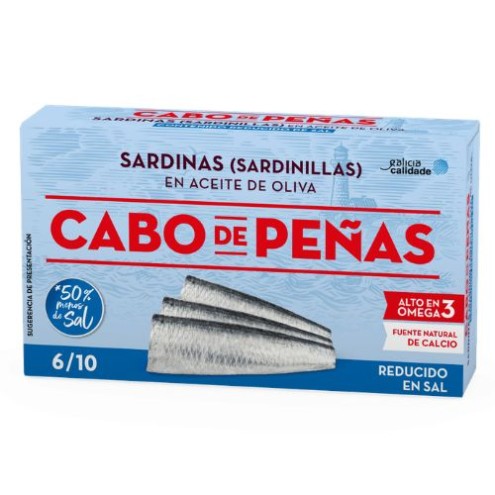 Cabo de Peñas - Sardinillas - Kleine Sardinen in Olivenöl salzreduziert